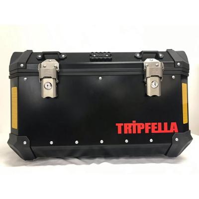 China Steel Case Motorcycle Aluminum Top 58L Box Anodized Silver or Black Motorcycle Aluminum Box for sale