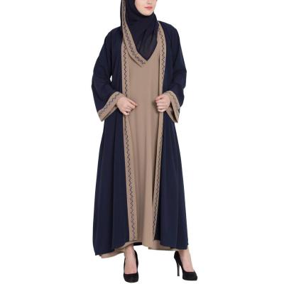 China Polyester Custom Design Chiffon Open Abaya Dubai Abaya Latest Women's Muslim Long Dress for sale