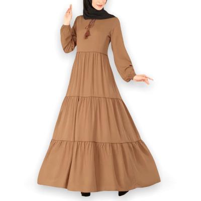 China Wholesale Custom Long Sleeve Muslim Dress Plus Size Design Elegant Dubai Abaya Women Long Sleeve Muslim Dress for sale