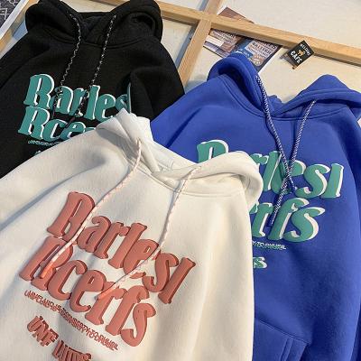 China Custom High Quality Heavy Simple Hoodies Logo Drawstring 3D Pullover Blast Printing Cotton Streetwear Sweatshirt Anti-wrinkle Design Unisex for sale