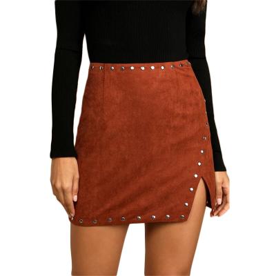 China Summer Ladies OEM Mini Pencil Skirt Slit Womens Tight Female Solid Casual Skirt Anti-static Fashion High Waist Custom Made Elegant for sale