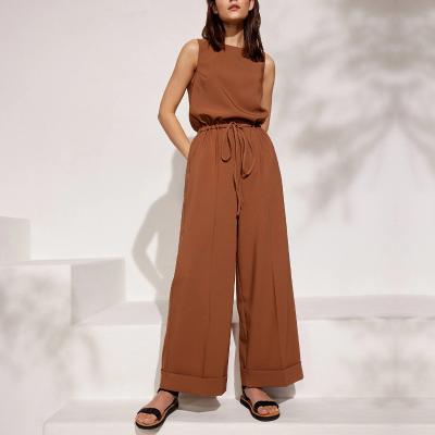 China Fashion Anti-pilling Polyester Playsuit Set Elegant Sleeveless Jumpsuit Women for sale