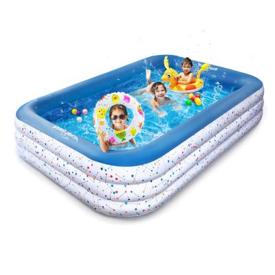 China 2021 PVC Swimming Pool Inflatable Family Normal Blow Up Pool Resistant Above Ground Swimming Pool For Outdoor Kids Adults Back for sale