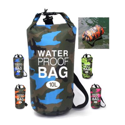 China 2L 5L 10L 15L 20L 30L Lightweight Camouflage Boating Hiking Wet Custom Outdoor Ocean Package Polyester Kayak Waterproof Floating Dry Bag for sale