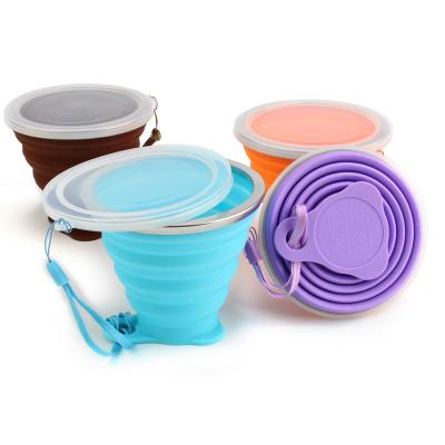 China Viable Custom Silicone Coffee Mug Travel Collapsible Reusable Coffee Mugs With Lid for sale