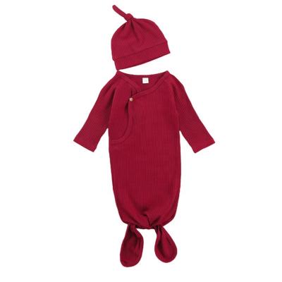 China Breathable Wholesale Infant Baby Clothing Sleeping Bags Tie Ties Dresses Newborn Baby Long Sleeve Dresses With Hats for sale