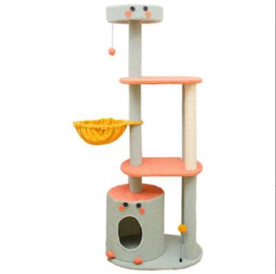 China Sustainable Factory Wholesale Design Of Integrated Cat Litter Cat Climbing Frame Lining Cat Climbing Tree for sale