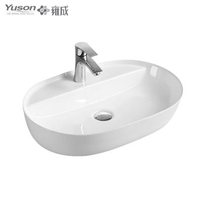 China Yuson Ys28459 Modern Professional Custom Bathroom Custom White Ceramic Sink Art Basin White Basin Washbasin for sale