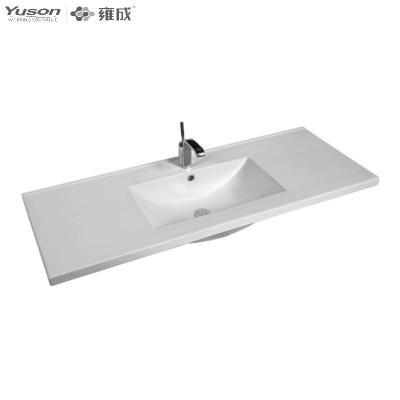 China Yuson YS27298-120 White Vanity Cabinet Countertops Basin Cabinet Easy Clean Ceramic Basin Vessel Bathroom Sinks for sale