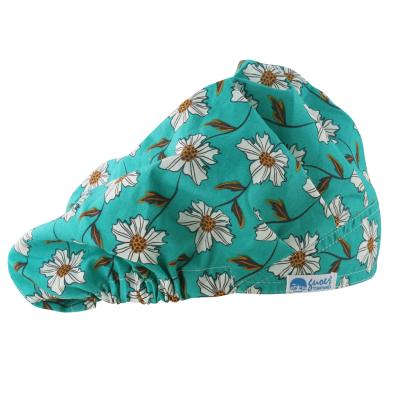 China Women Breathable Custom Printed Cotton Scrub Hats With Headband for sale