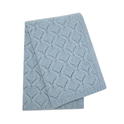 China Amelie Home Custom Acrylic Knitted Anti-Static Sofa Blanket Throws Polyester Soft Covering Knit Blanket for sale