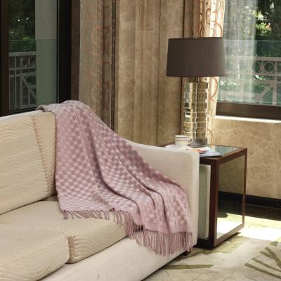 China Amelie Home Wholesale Acrylic Woven Cozy Custom Throw Blanket Designer with Tassels Blankets for Winter for sale