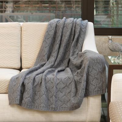 China Embossed Ripple Amelie Home Knitted Recycle Polyester Blankets Knit Blanket For Bed Sofa for sale