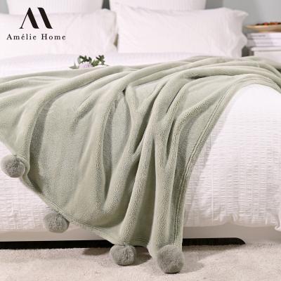 China Amelie Home Anti-static Hot Sales Soft Fleece Blanket Polyester Minky Blanket Fuzzy Designer Fur Blanket Amazon For Bed for sale