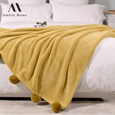 China Amelie Home Custom Minky Blanket Winter Blankets Soft Fleece Folded Fur Throw Blanket For Bed for sale