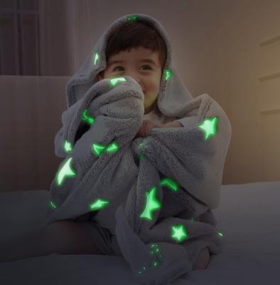 China Amelie Home Wholesale Knit Baby Anti-Static Blanket Super Soft Glow in Dark Minky Blanket for sale