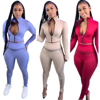 China 2021 new arrival high fashion brands women's clothing fitness sports suit viable famous casual women's two-piece set for sale