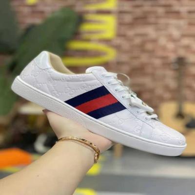 China Double leather brand guccl high top high quality small white shoes men shoes summer couples cool air women shoes for sale