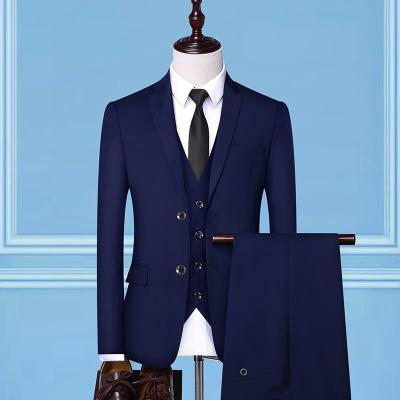 China Latest Fit Breathable Fit Suit Men's Formal Wedding 3 Piece Suit Set For Men for sale