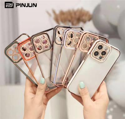 China hot selling electroplating shockproof transparent tpu phone cases for iphone 13 pro max luxury phone covers for sale