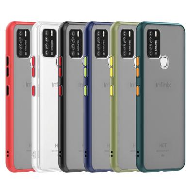 China New Unique Popular Skin Feel PC tpu Combo Case Transparent Frosted Back Cover For Infinix Hot 10 Case Shockproof for sale