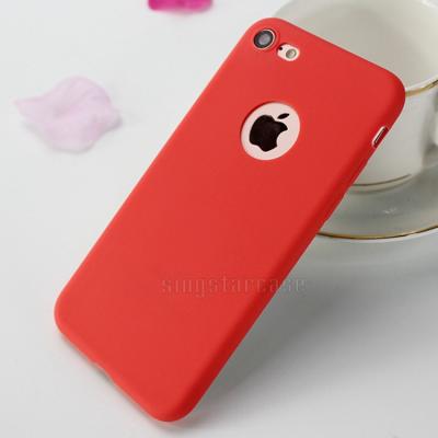 China Color Eco-friendly ultra thin matte soft tpu candy case back cover for iphone 8 case apple logo silicone for sale