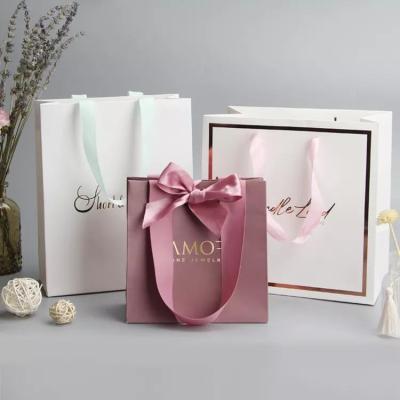 China China Manufacturers Recyclable Giftbag Customized Luxury Boutique Packaging Custom Pink Paper Thank You Gift Bags With Logo Print for sale