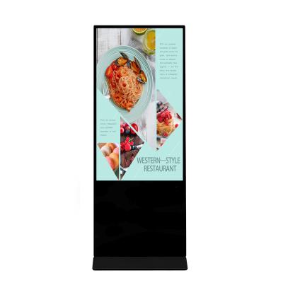 China 55 inch interactive advertising indoor standing screen floor lcd vertical digital display indoor touch screen kiosk for sale