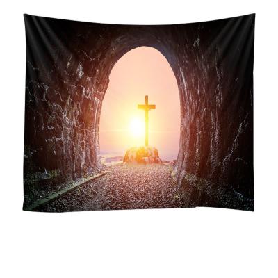 China Children's Cross Pattern Fabric Background Wall Covering Home Decoration Wall Blanket Hanging Tapestry for sale