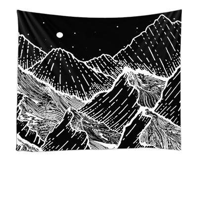 China Black and White Wall Art Collage Tapestry Wall Decor Children's Tapestry Tapestry for sale