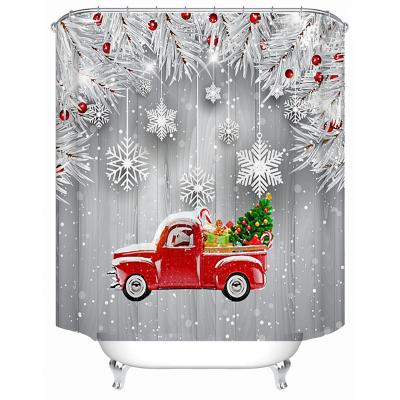 China Sustainable Christmas Day Shower Curtain Christmas Gift Car Special For Festivals Digital Printing Bright Color for sale