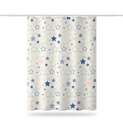 China Environmental Protection Star Shaped Sustainable Waterproof Digital Printing Shower Curtain for sale