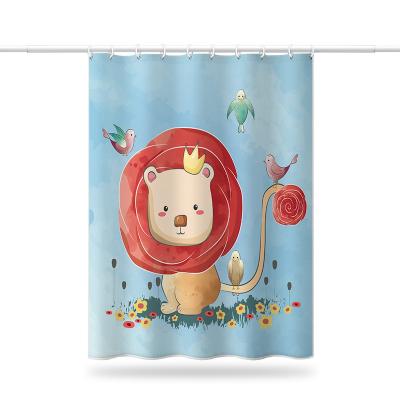 China Waterproof And Environmentally Friendly Lion Mold Life Proof Cartoon Shower Curtain Is Suitable For Families for sale