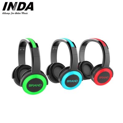 China Headband With LED Light Headband Bright/HIFI Noise/Disco Type C Port/850Mah Rechargeable LED Light RF Wireless Silent Earphone For Party for sale