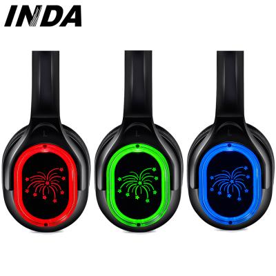 China One pair of transmitter with several earphones work optional RF998B wireless silent disco earphone and transmitter for sale