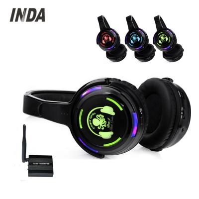 China Wholesale 300M Transmitter Headband and Control Disco Earphone Distance Silent Quiet Clubbing Party Headset With Logo for sale