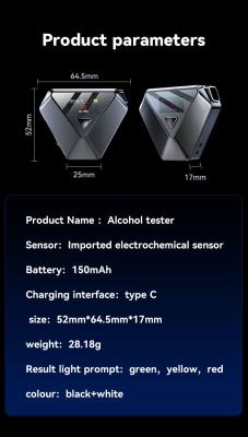 China Draagbare alcohol-ademtest met batterij met LCD-display beschikbaar Te koop