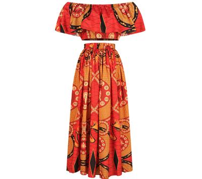 China 2021 Product Hot Selling African Design Women's Sweet Feeling Print Dresses Clothing for sale