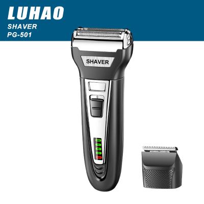 China 2018 New Kemei LuHao Design PG-501 Twin Blade Rechargeable Men's Razor 2 In 1 Wholesale for sale