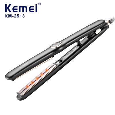 China New Arrival RV KM-2513 Kemei Adjustable Temperature Curler Hair Straightener With LCD Display for sale