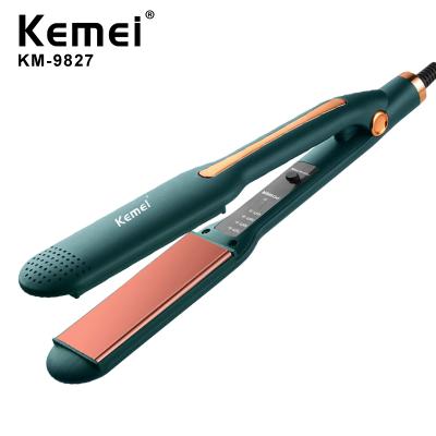 China Wholesale Multi-temperature Control Display Screen Shape KEMEI KM-9827 Outdoor Fluffy Electric Hair Straightener for sale