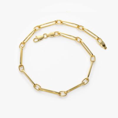 China FASHIONABLE Women Jewelry Bangle 14k Gold Chain Bracelet Paperclip Fine Women Jewelry Wholesale for sale