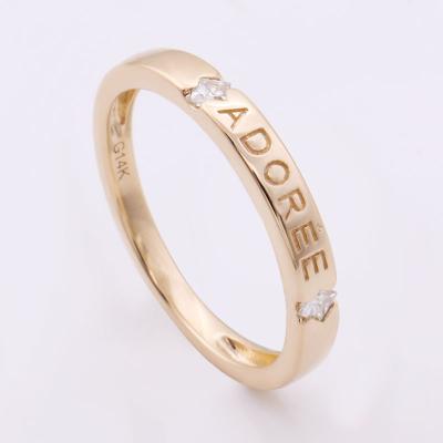 China CLASSIC Factory Customized Real Gold Ring 14k Gold Cheap Ring Gold Letter Original Rings for sale