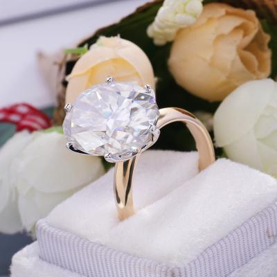 China CLASSIC real gold filled ring 4 carat moissanite ring 12x8 14k yellow gold oval oval diamond ring for sale