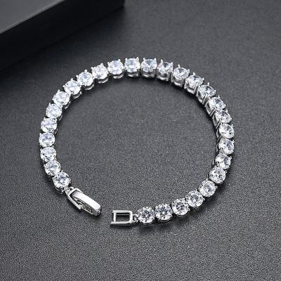 China Solid 14k gold 5mm DEF white gold color 0.5 carat moissanite gold bracelet for lovers for sale