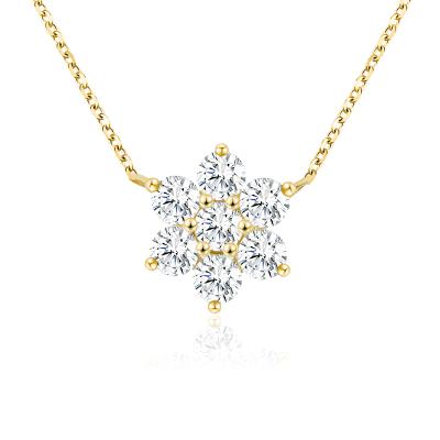 China FASHIONABLE Sunflower Created Diamond Pendant Necklace Moissanite Women 14K White Gold Gift Pendant Necklace for sale