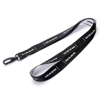 China Promotion Gifts Customized Side High End Quality Logo Metal Lock Adjustable Jacquard Mounting Woven Lanyards For Backpack for sale