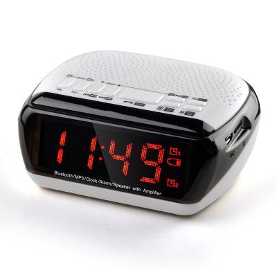 China LUMINOVA MX-18 mini music mp3 player LED nap timer dual radio alarm clock portable wireless home office room for kids for sale