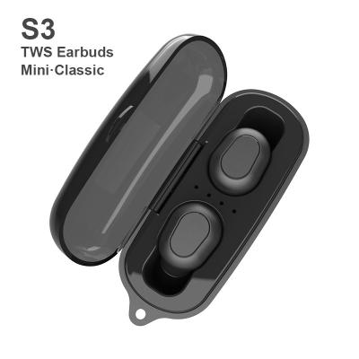 China S3 mini size factory supply tws earbuds auto pairing accessories BT5.0 high fidelity mobile in-ear earphone with microphone charging box for sale