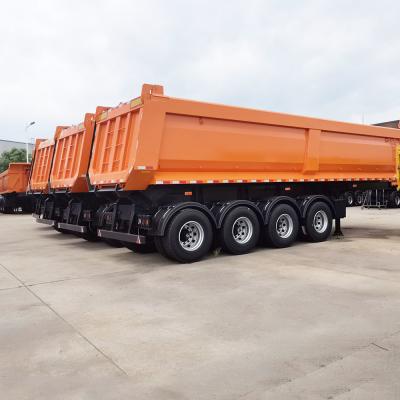 China LISHIXIN Dump Semi Trailer Heavy Duty 4 Axles 50 Cubic U Shape Tractor for sale